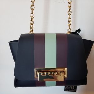 ZAC Zac Posen/Eartha Print Striped Chain Crossbody